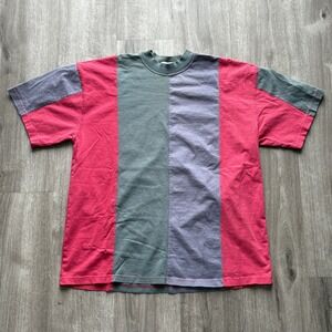 Vintage  CRABLE SPORTSWEAR Colorblock T Shirt Mens XL Red Grey Purple